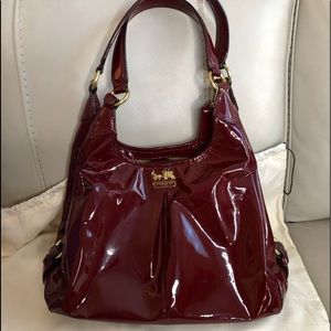 Patten leather burgundy coach purse
